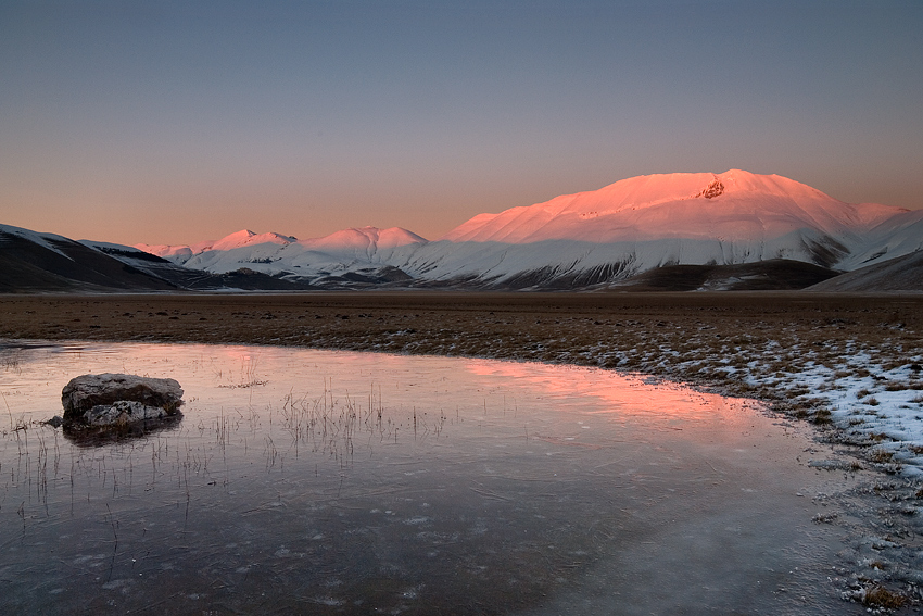 Tramonto d'inverno sul Pian Grande