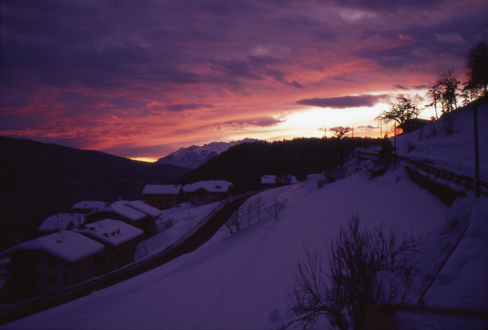 Tramonto dopo la nevicata