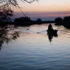 Tramonto e pescatori del delta