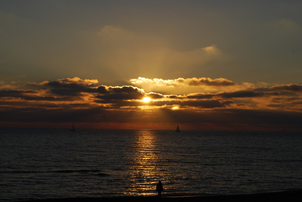 tramonto gennaio ostia beach