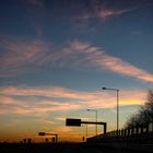 Tramonto in autostrada