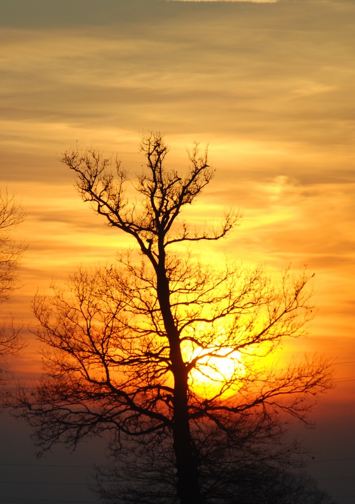 tramonto in autostrada