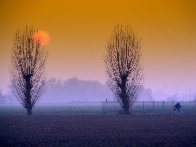 tramonto in bici