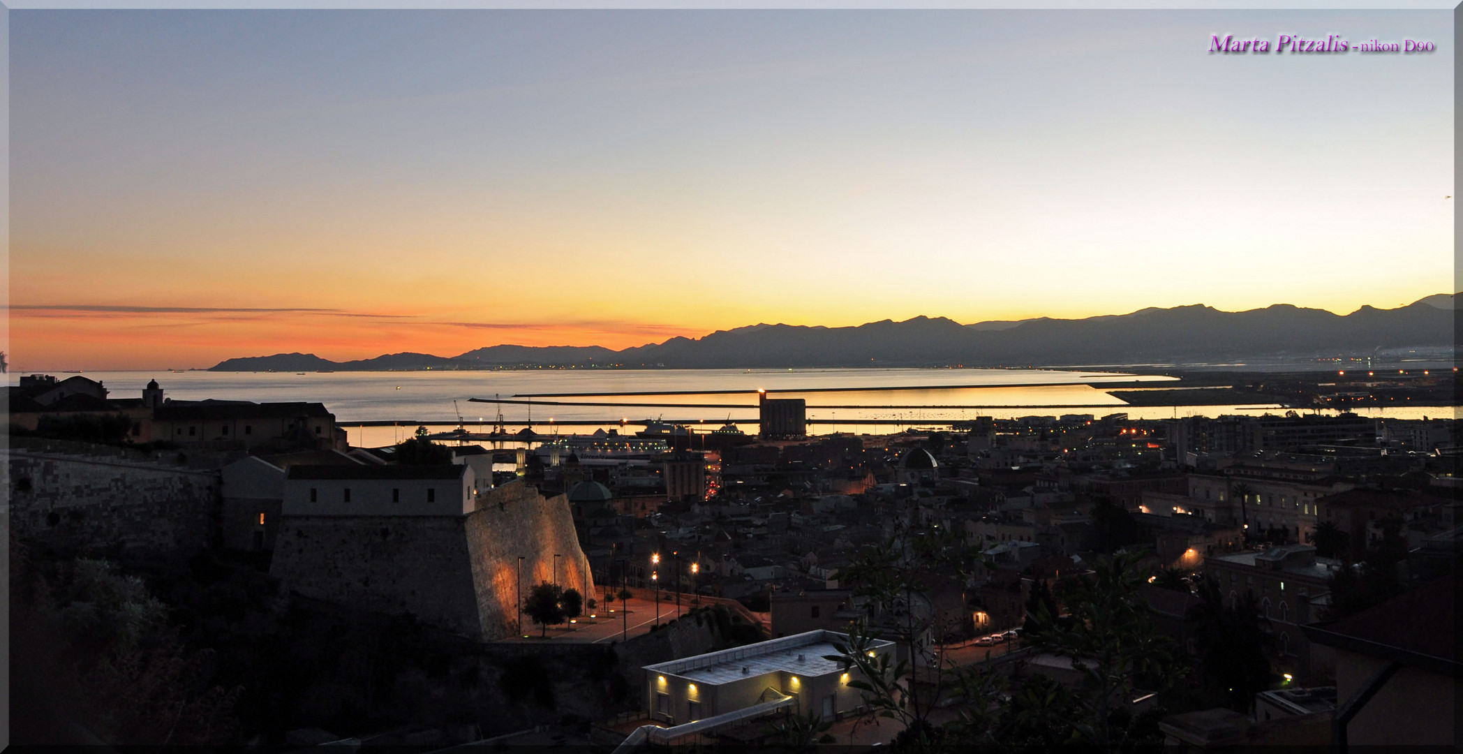 tramonto in città