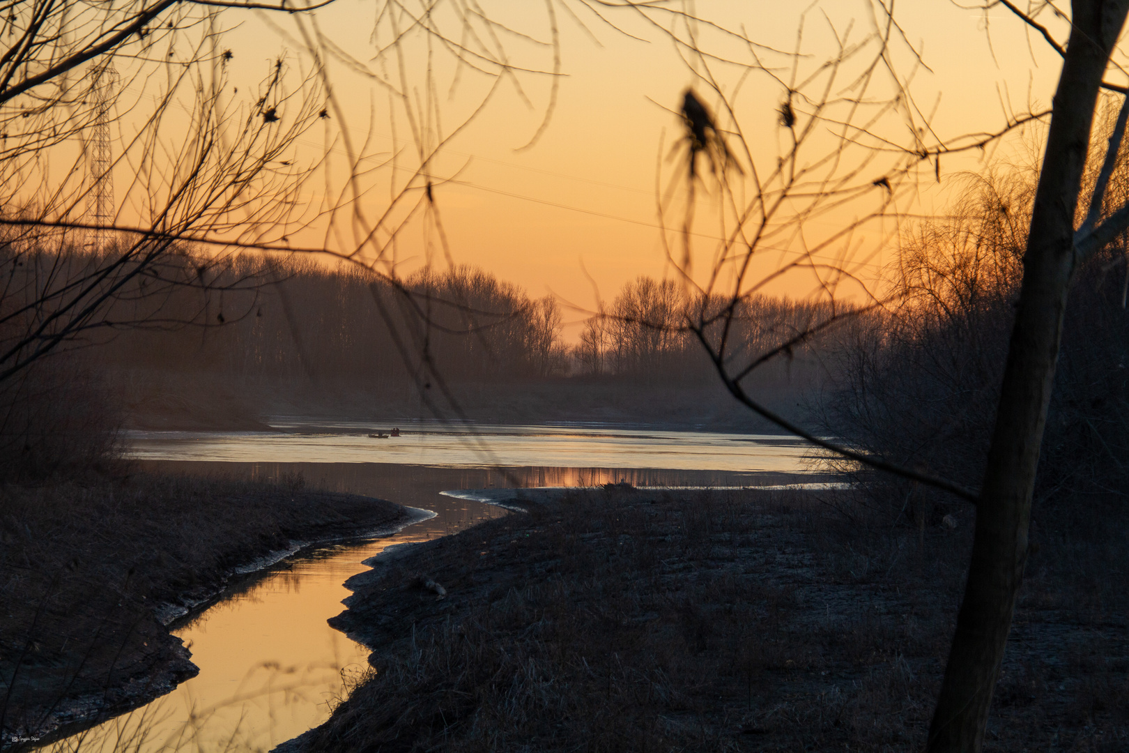 Tramonto in golena