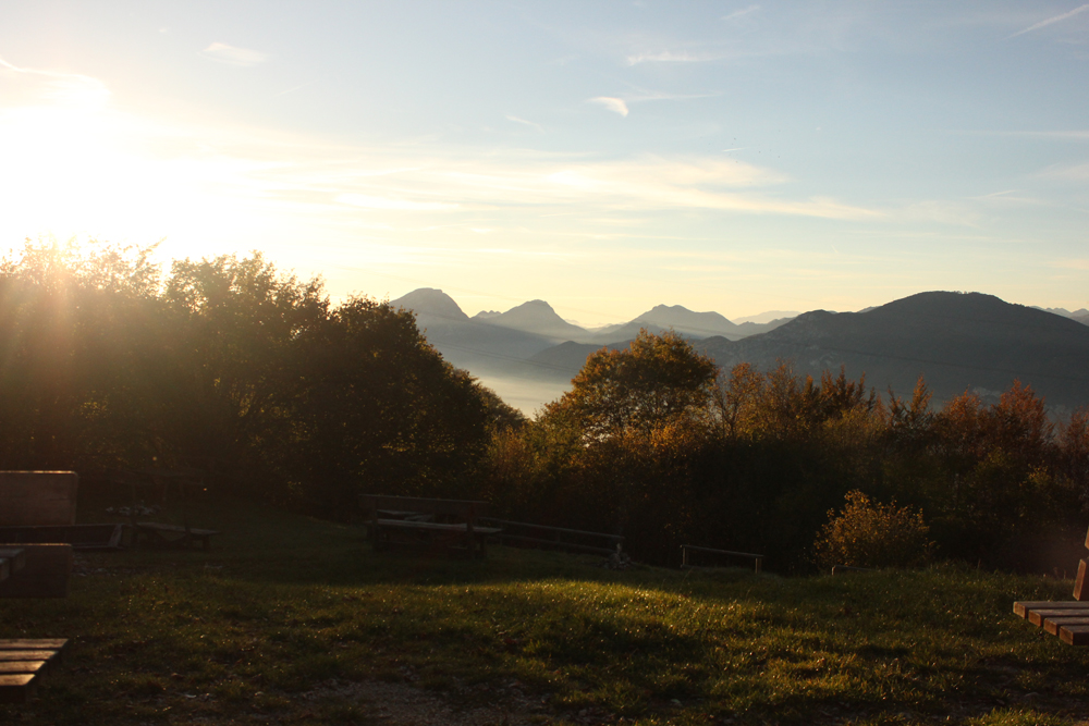 tramonto in montagna