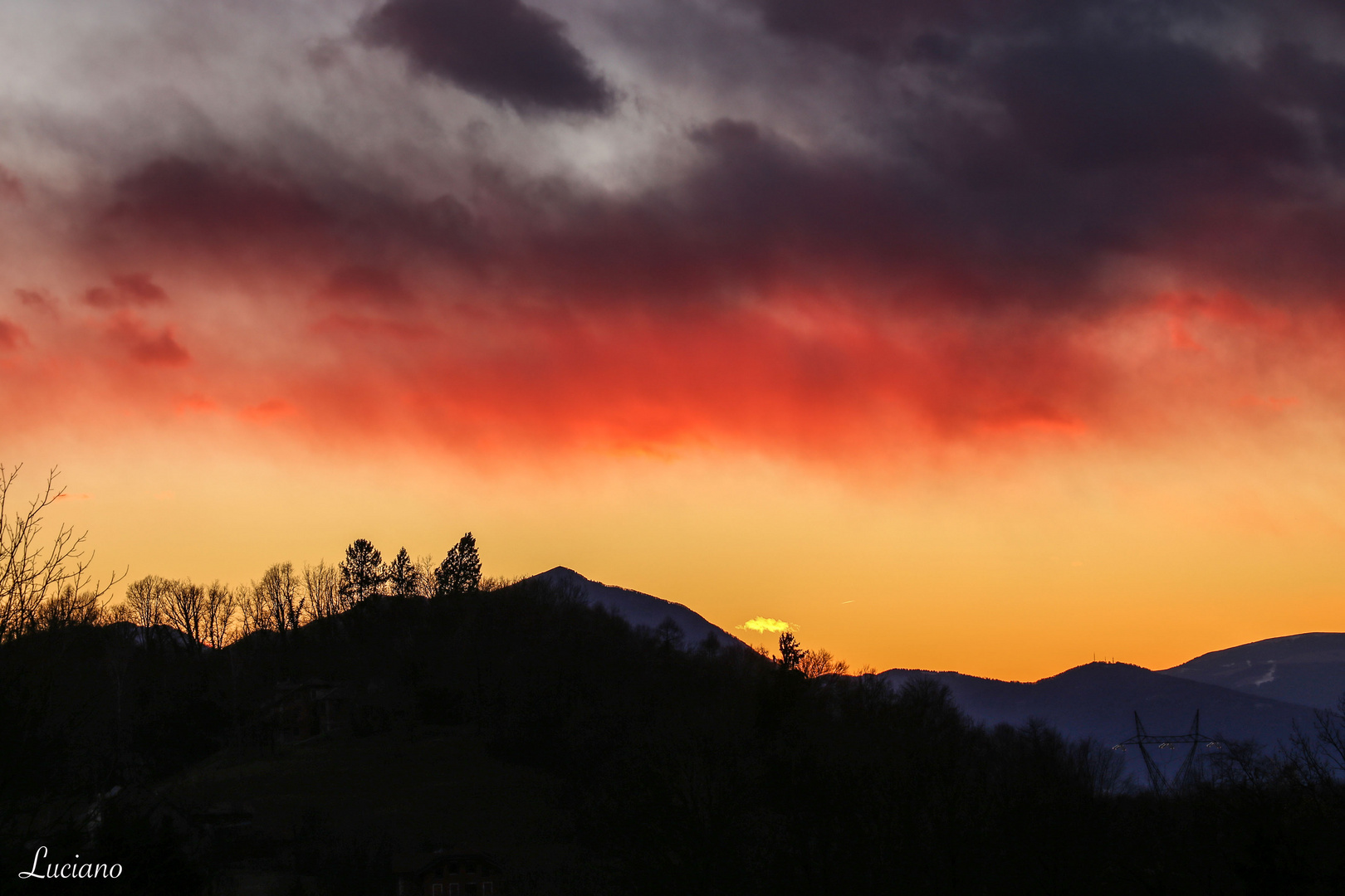 tramonto in rosso