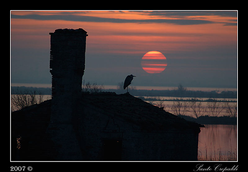 Tramonto nel Delta del Po