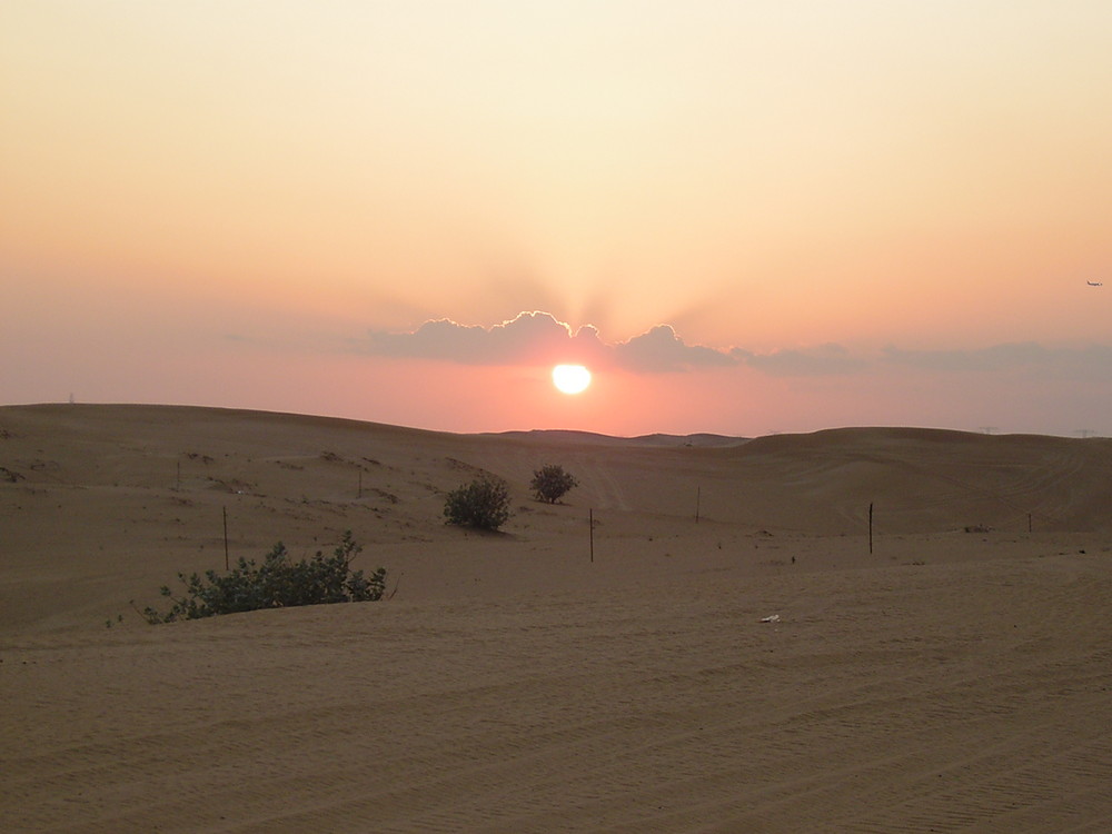 tramonto nel deserto