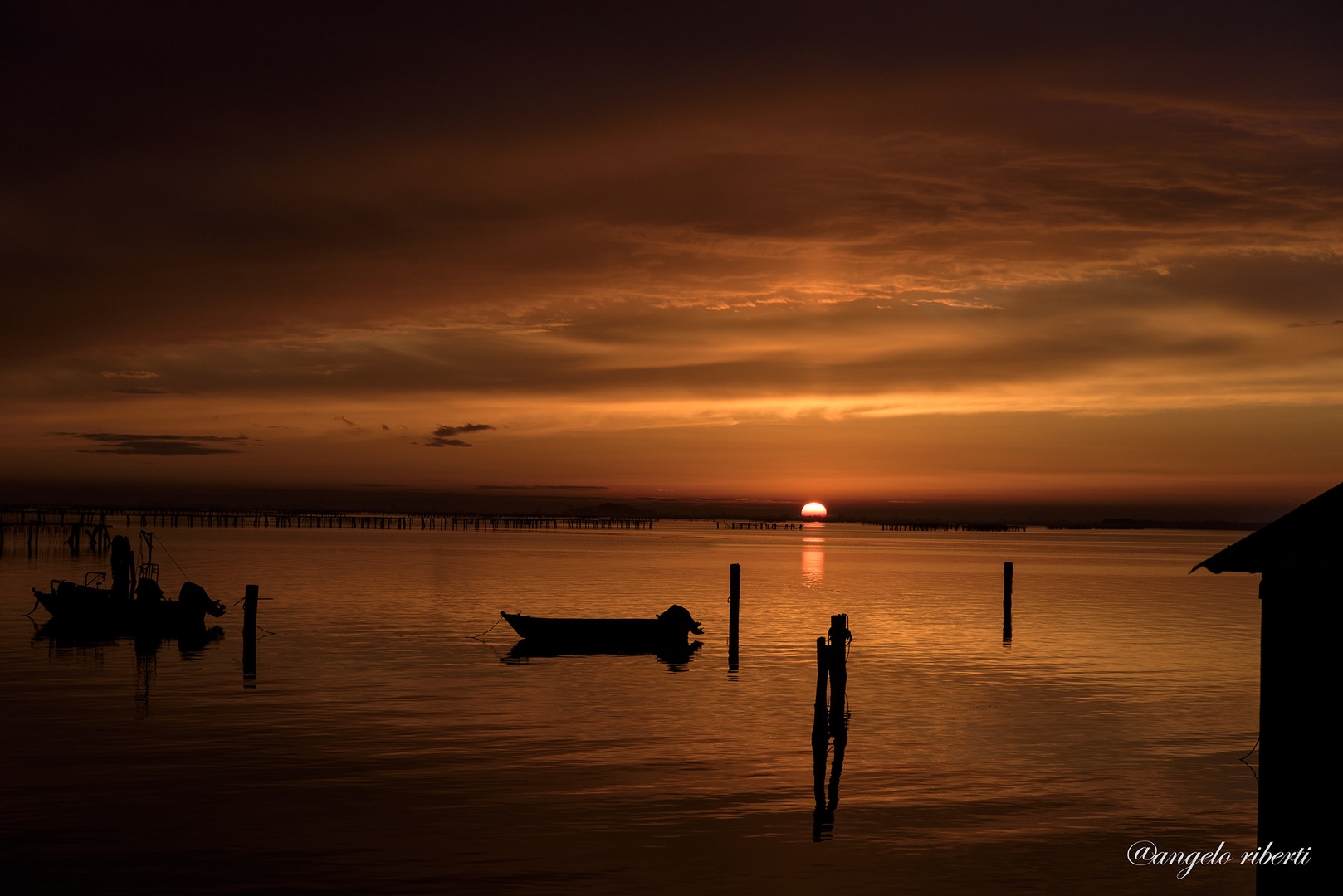 Tramonto nell sacca di Scardovari