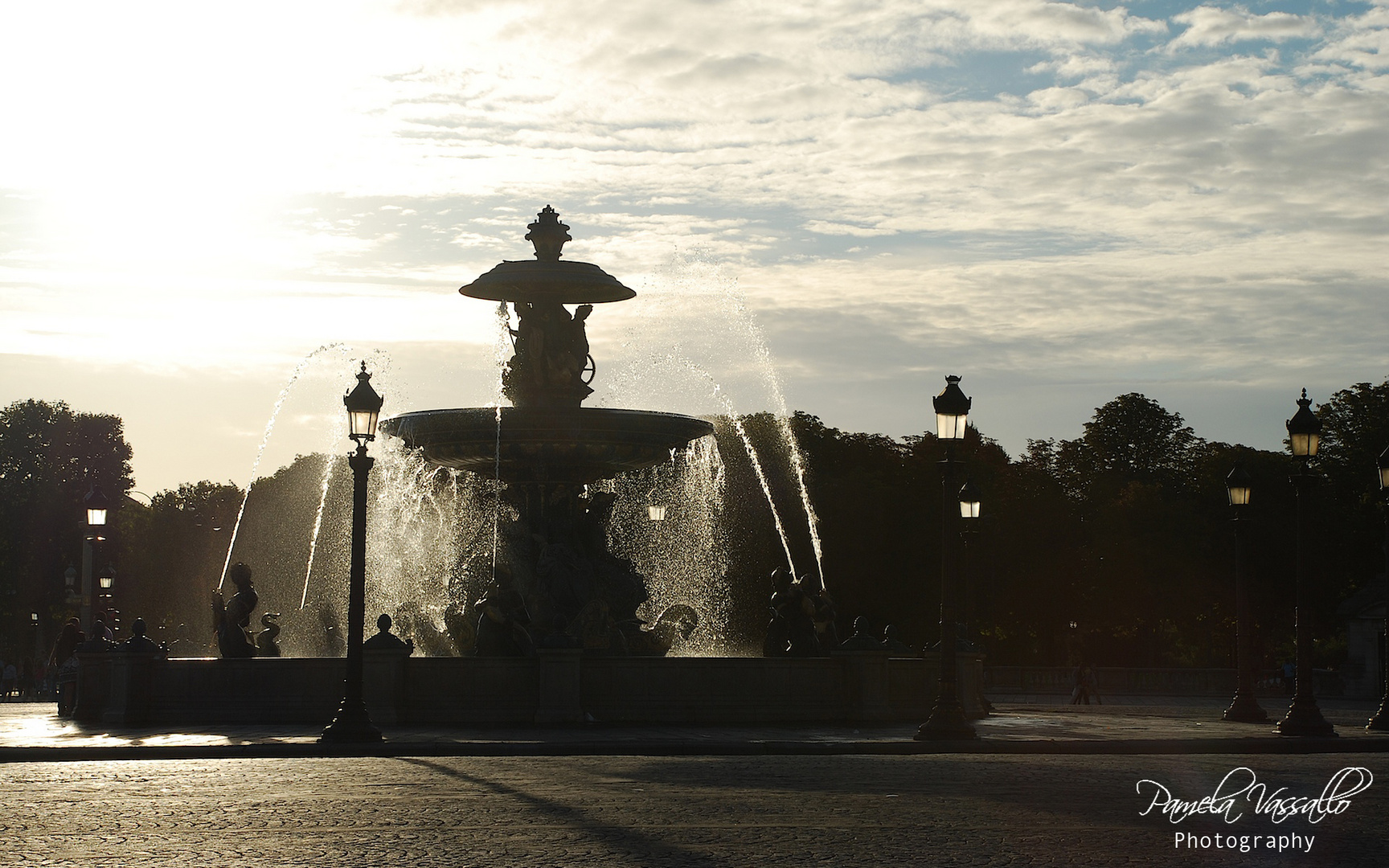 Tramonto su Place de la Concorde