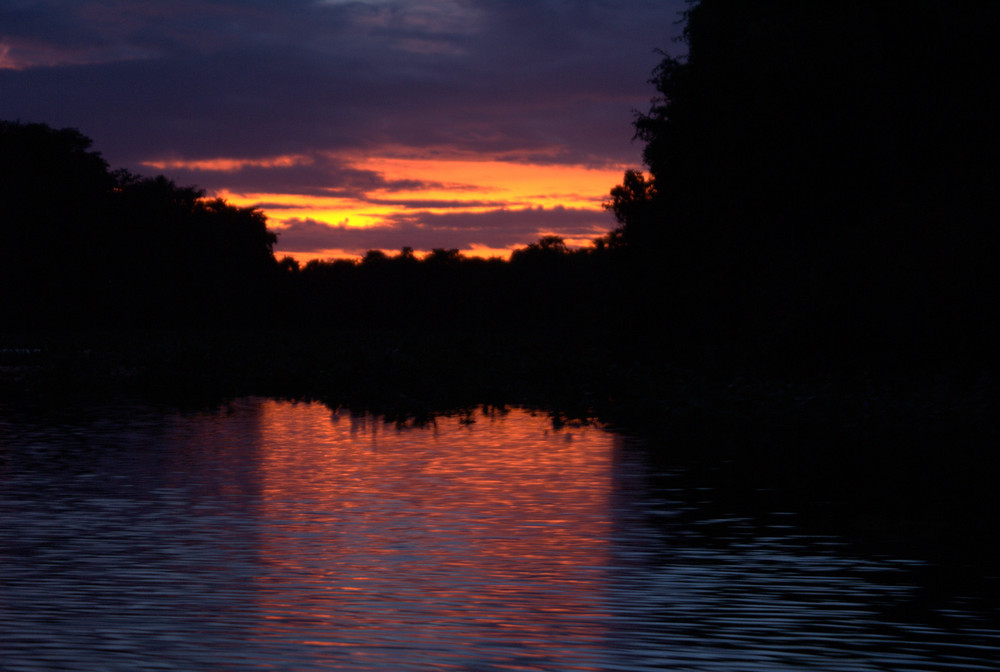 tramonto sul delta dell'orinoco