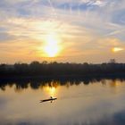 tramonto sul fiume PO a Cremona