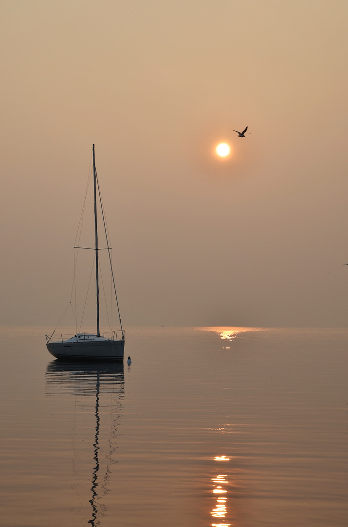 tramonto sul garda( atmosfera ovattata)