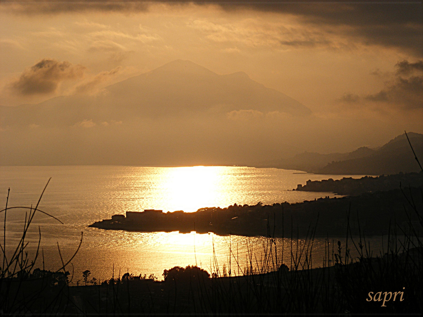 tramonto sul golfo di Sapri