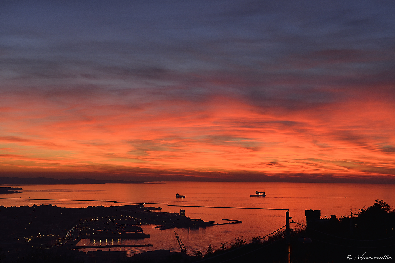 tramonto sul Golfo di Trieste