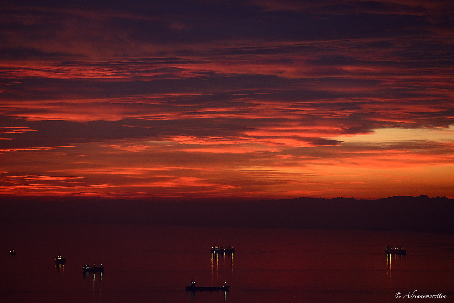 tramonto sul Golfo di Trieste