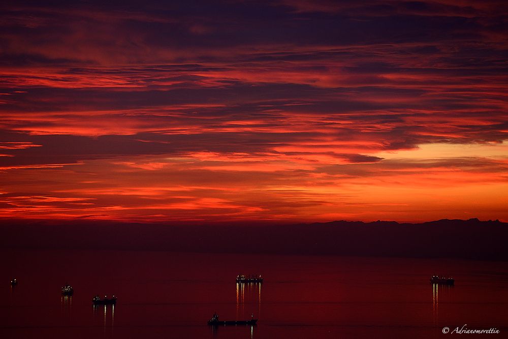 tramonto sul Golfo di Trieste