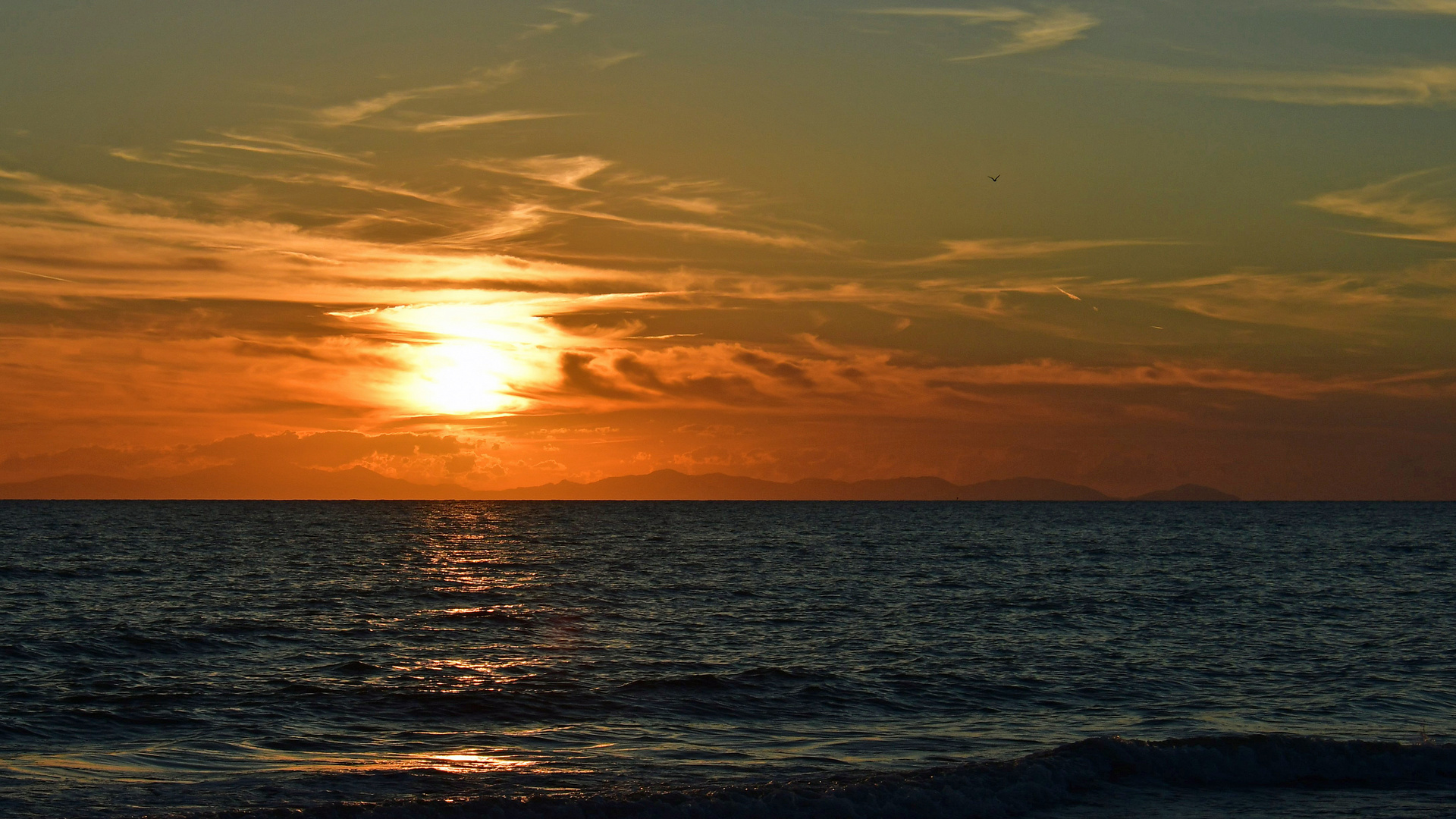 Tramonto sul mare della Toscana