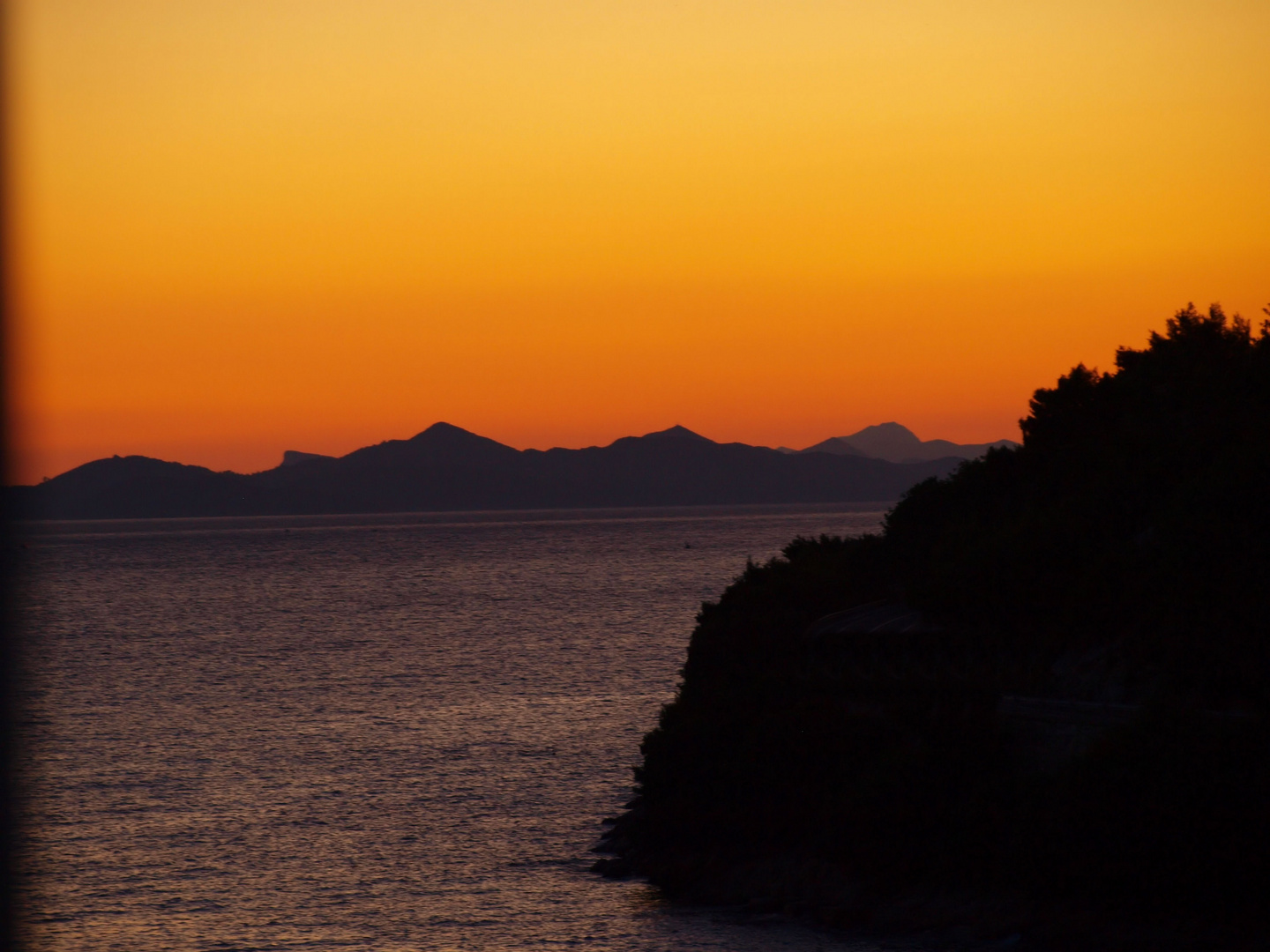 Tramonto sul mare di Dubrovnik