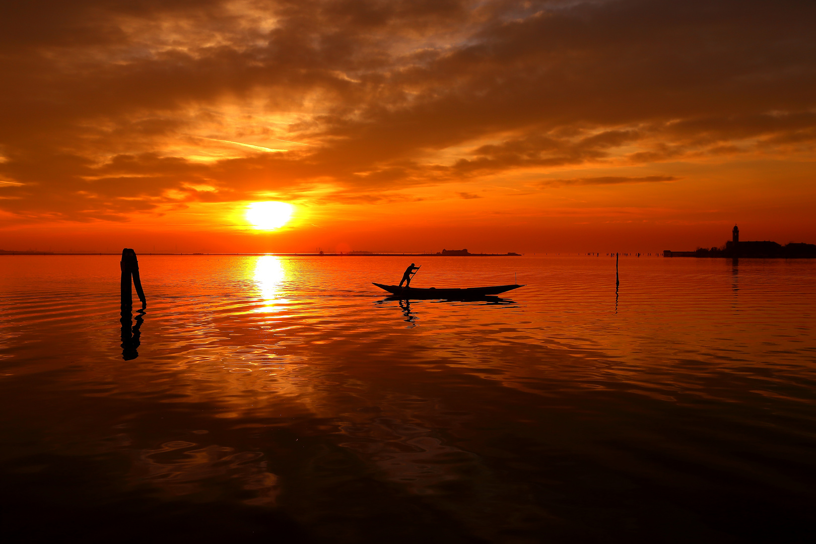 tramonto sulla laguna