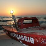 tramonto sulla spiaggia di gallipoli