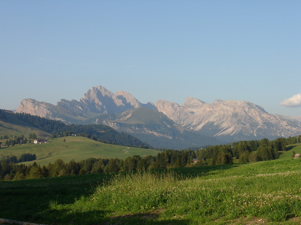 tramonto sull'alpe di siusi