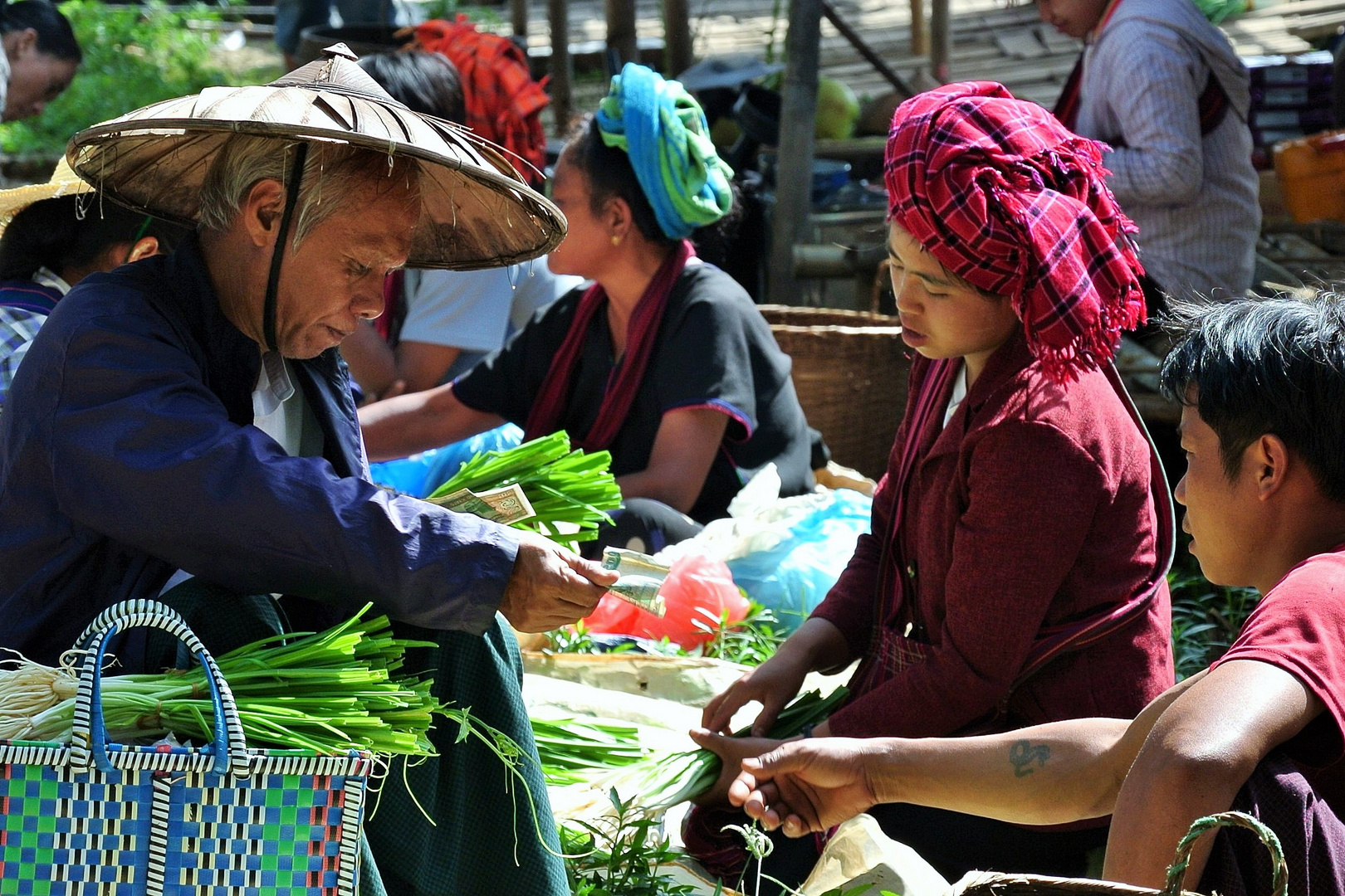 Transaktion, Markttag auf dem Inle-See