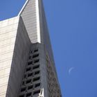 Transamerica Pyramid and the moon