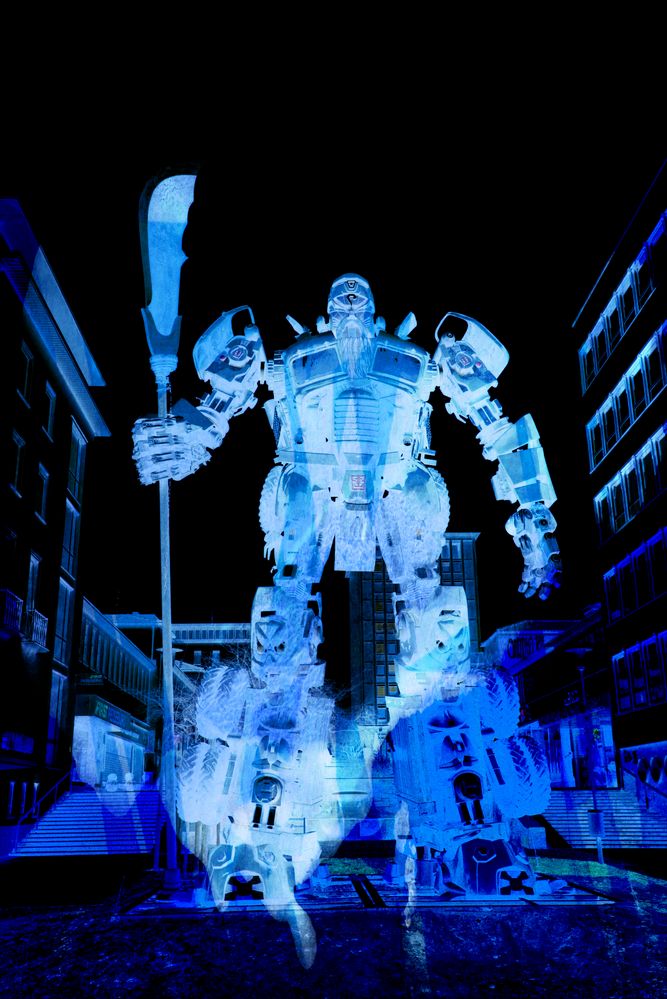 Transformer in Blau