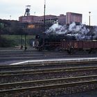 Transitfahrt durch die DDR 1975. Verbotenes Foto einer Bahnanlage.