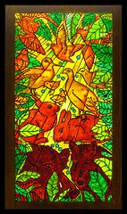 Transparent-Farben auf Mattglas / Colori trasparenti su vetro sabbiato (100,5 x 52 cm)