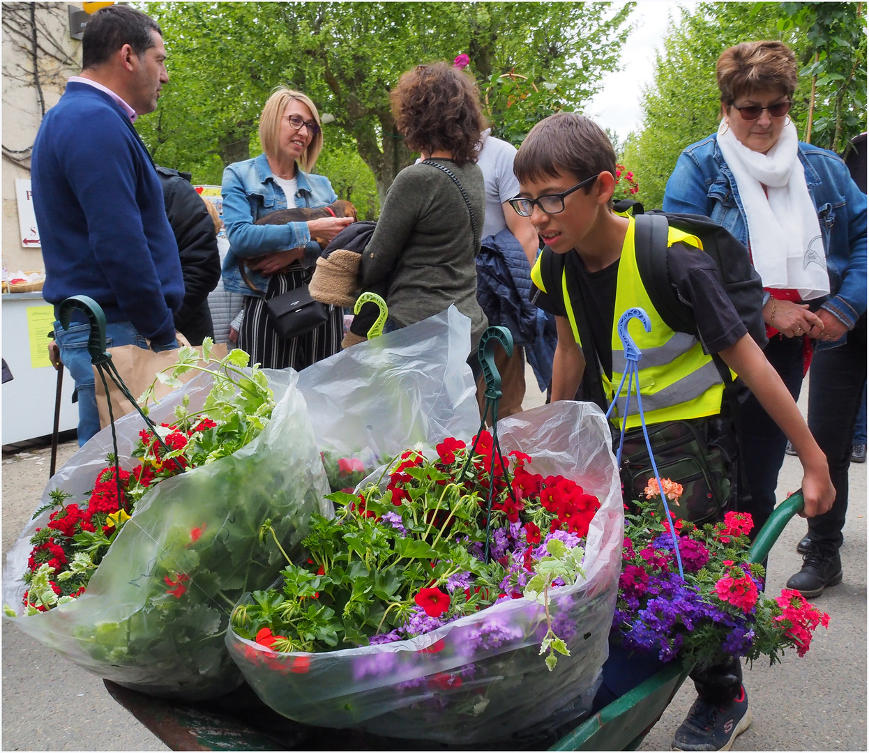 Transport de fleurs aux floralies de Fourcès 2019