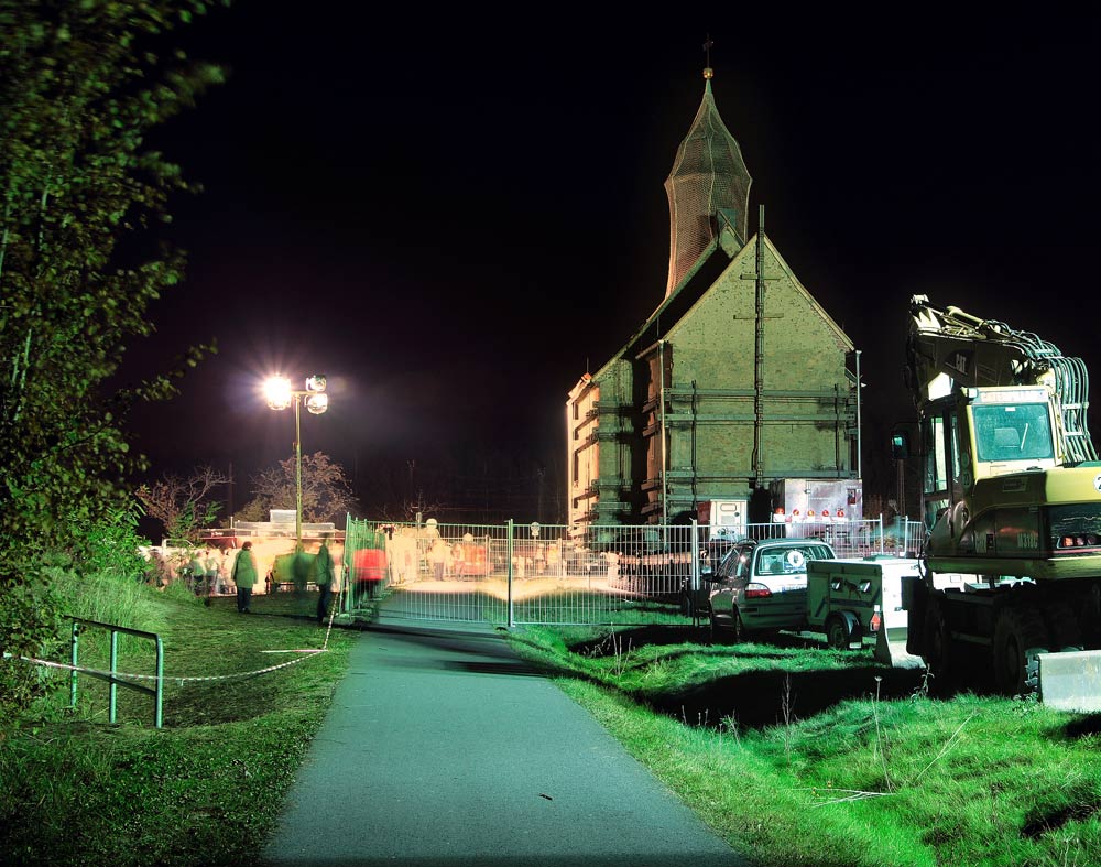 Transport der Emmauskirche Heuersdorf