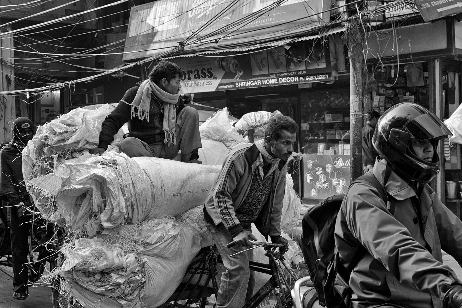 Transport im Chandni Chowk (Old Delhi)