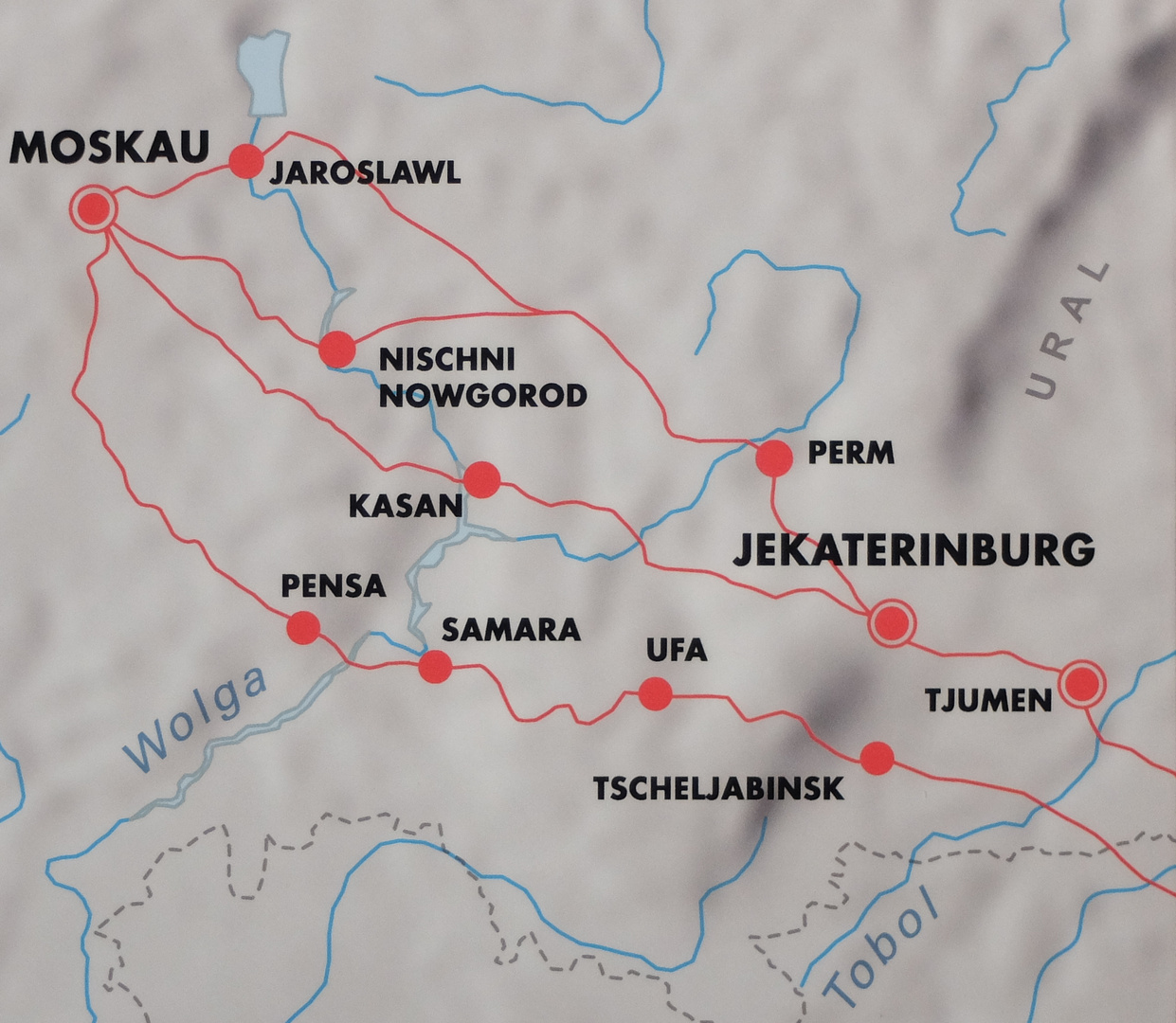 Transsib-Routen zum Ural