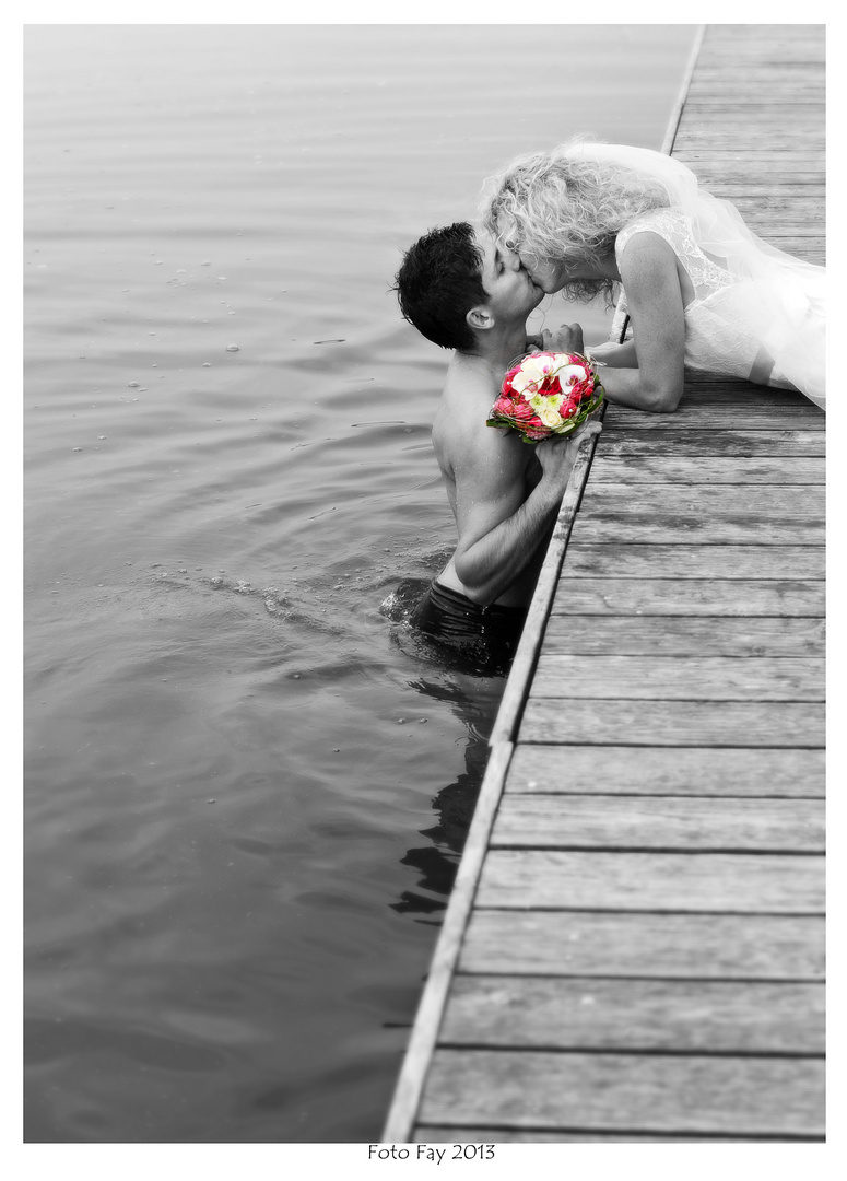 Trash wedding am See