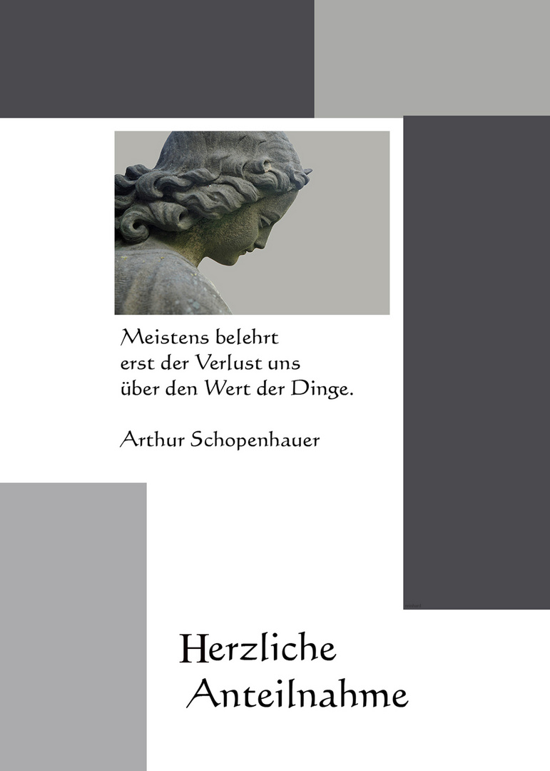 Trauerkarte mit Engel Herzliche Anteilnahme