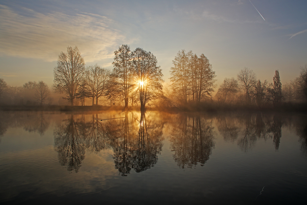 traumhaft schöner Morgen am Weiher