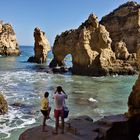 Traumhafte Felsenkulisse (Felsenküste bei Lagos, Algarve)