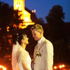 Traumhafte Hochzeitskulisse am Abend vor dem Kloster in Neuzelle