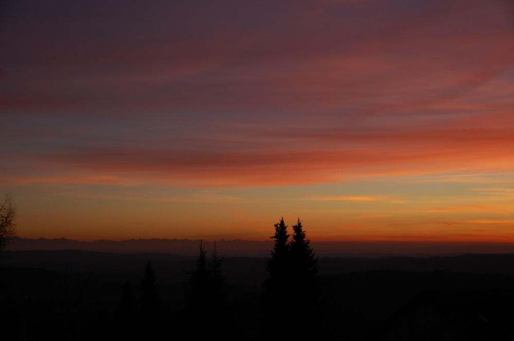 Traumhaftes Farbenspiel am Himmel