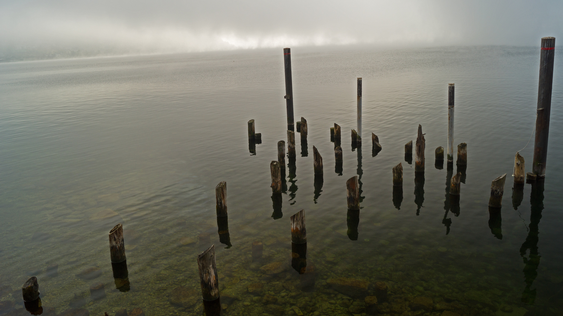 Traunsee im Nebel