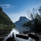 Traunsee Südufer bei Ebensee, Blick Richtung Traunstein 