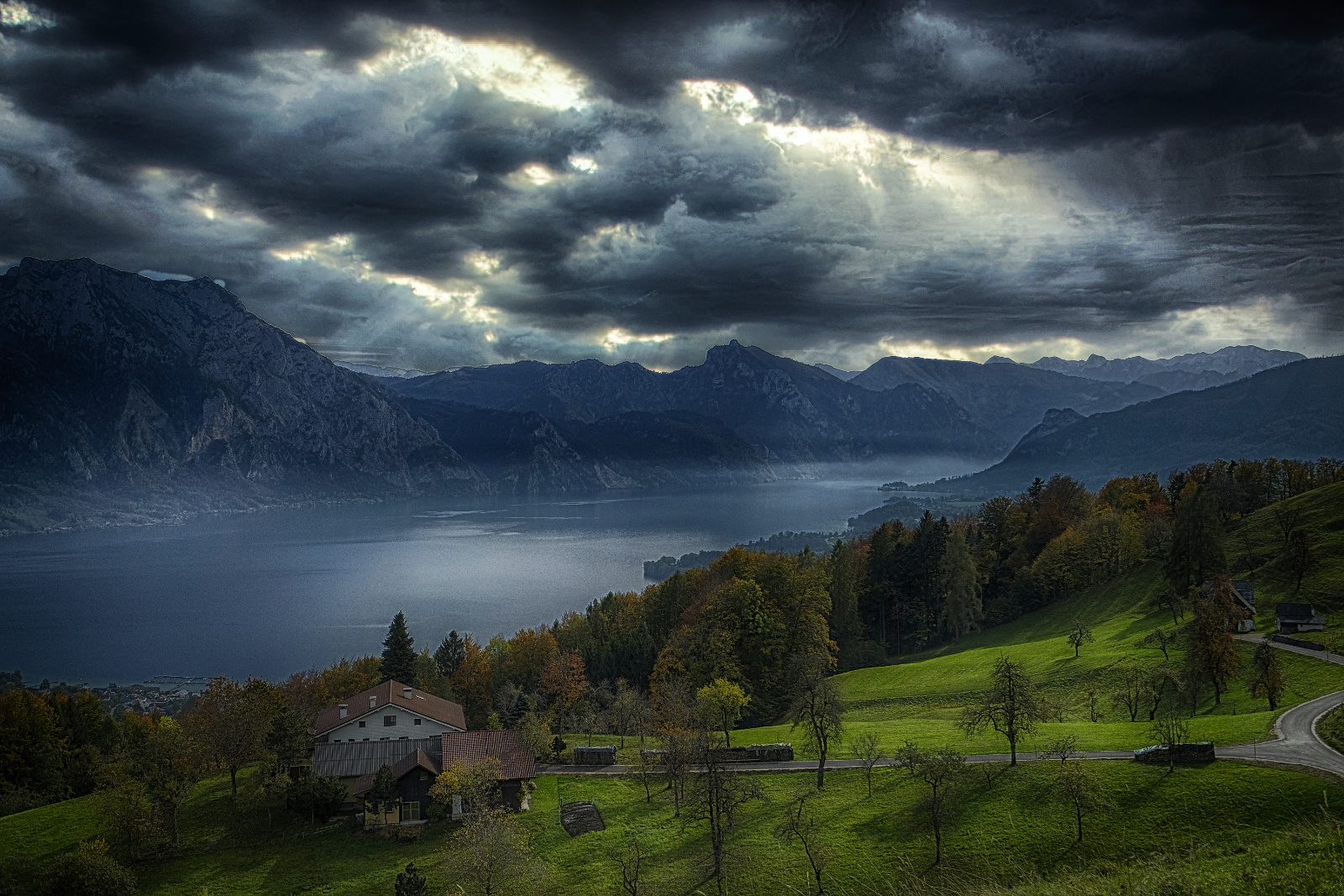 traunsee von oben