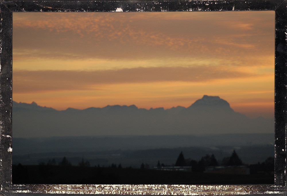 Traunsstein im Abendrot