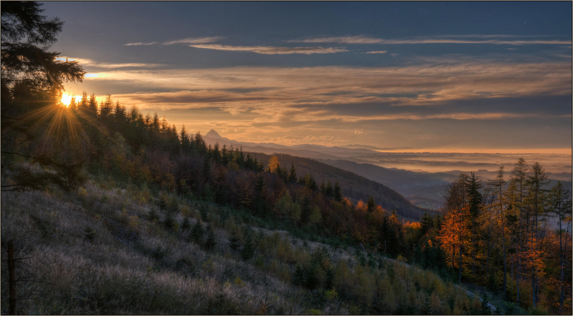 Traunstein- Blick Sonnenuntergang