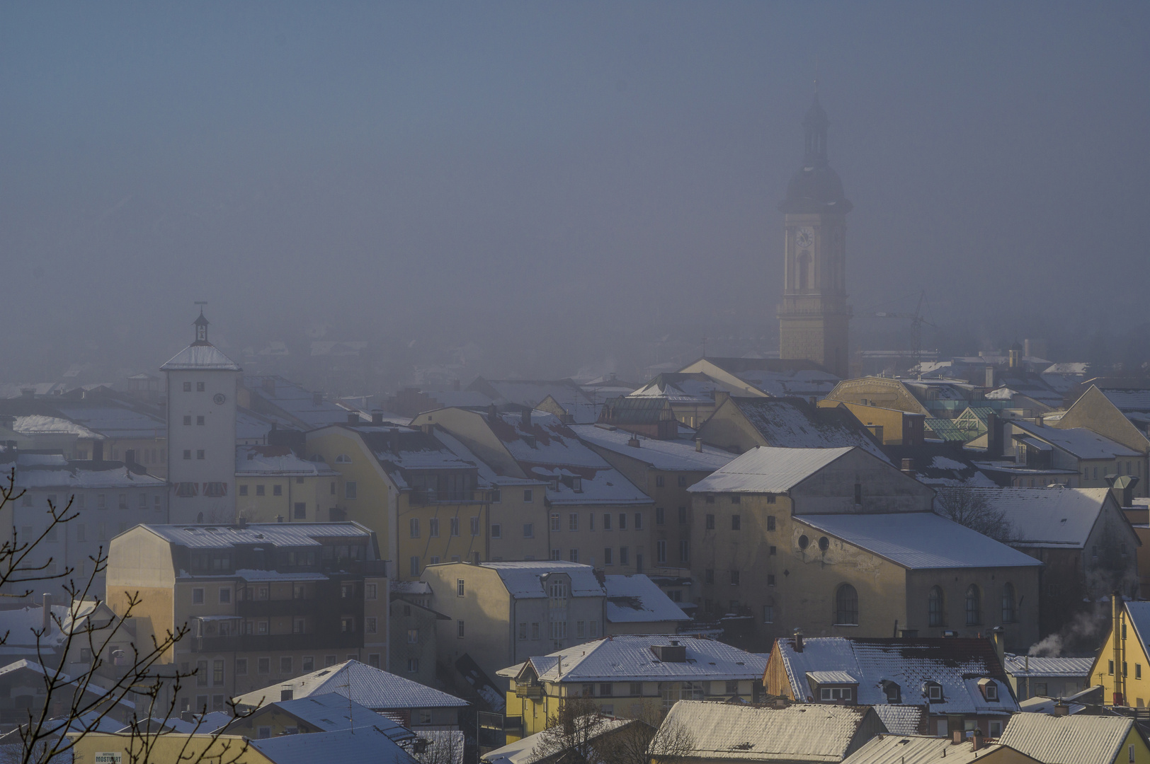 Traunstein im Nebel