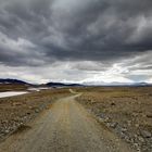 Traveling down a gravel road in Iceland