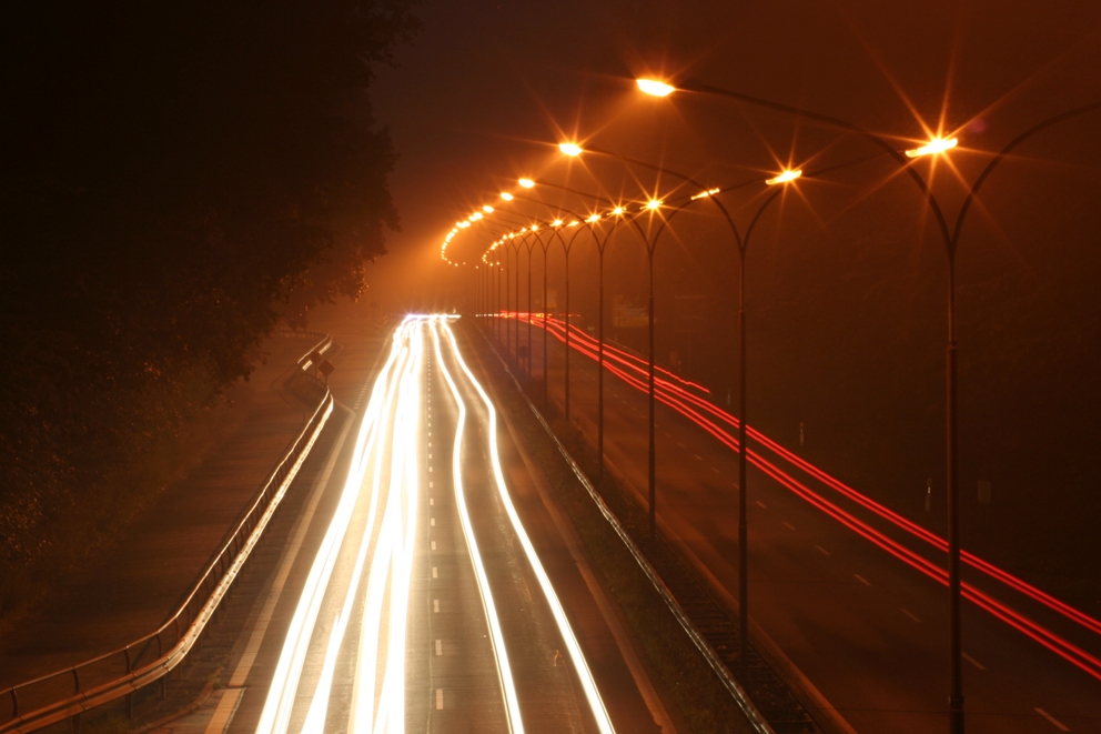 Travemünderallee bei Nacht